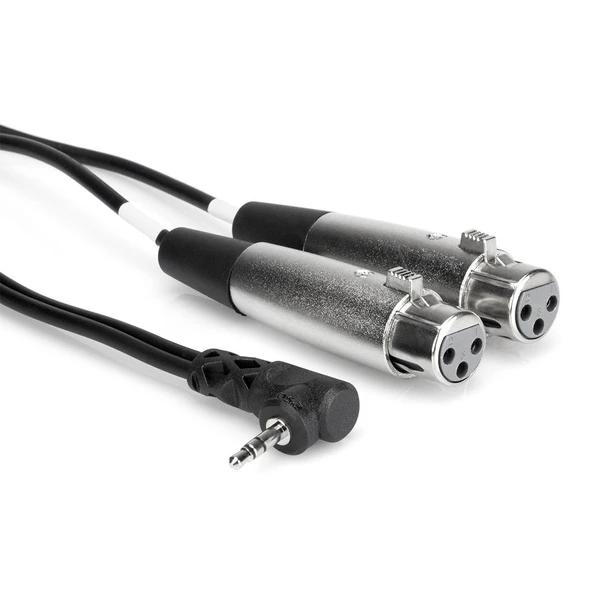Hosa 3.5 mm. 90 Derece TRS (M) - Dual XLR (F) Stereo Breakout Kablo 1.5 m (CYX-405F) 3.5 mm. 90 derece TRS (Erkek) <-> Dual XLR (dişi) Stereo Breakout kablo, 1.5 mt. CYX-405F ürün görseli 1