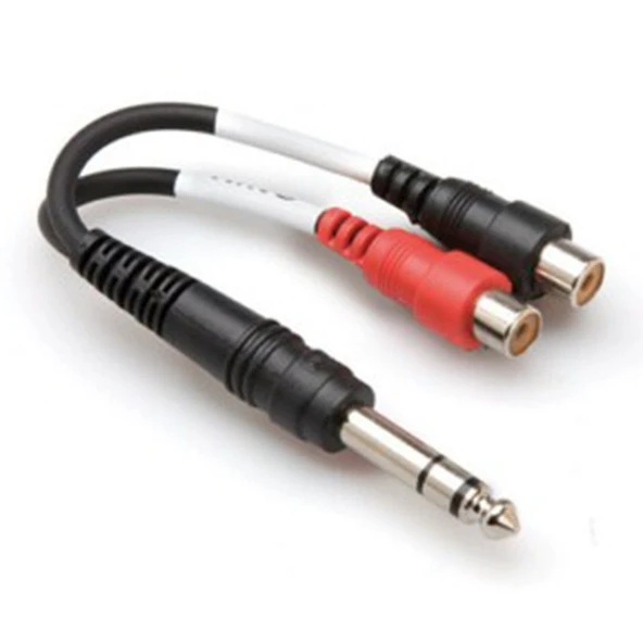 Hosa 1/4' TRS (M) - Dual RCA (F) Stereo Breakout Kablo (YPR-102) 1/4" TRS (Erkek) <-> Dual RCA (Dişi) Stereo Breakout kablo YPR-102 ürün görseli 1