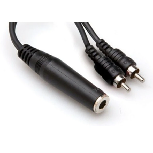 Hosa 1/4' TS (F) - Dual RCA (M) Y-Kablo (YPR-131) 1/4" TS (Dişi) <-> Dual RCA (Erkek) Y-kablo YPR-131 ürün görseli 1