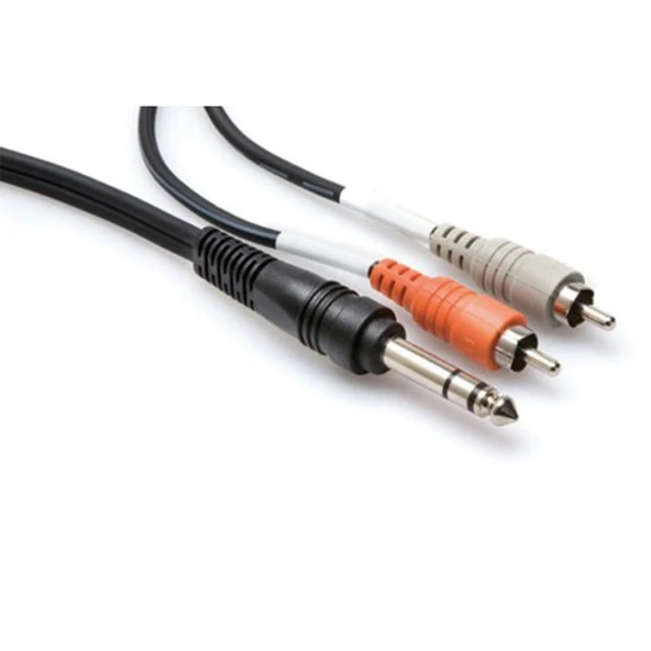 Hosa 1/4' TRS (M) - Dual RCA (M) Insert Kablo (TRS-202) 1/4" TRS (Erkek) <-> Dual RCA (Erkek) Insert kablo, 2 mt. TRS-202 ürün görseli 1