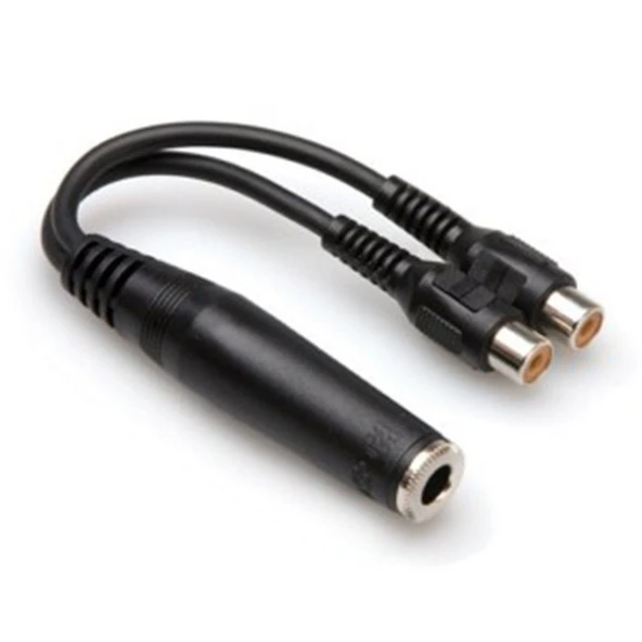 Hosa 1/4' TS (F) - Dual RCA (F) Y-Kablo (YRA-115) 1/4" TS (Dişi) <-> Dual RCA (Dişi) Y-kablo YRA-115 ürün görseli 1