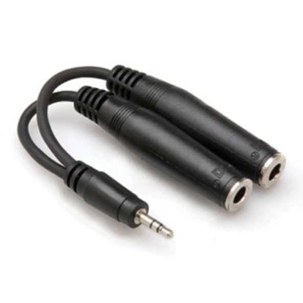 Hosa 3.5 mm. TRS (M) - Dual 1/4' TRS (F) Y-Kablo (YMP-233) 3.5 mm. TRS (erkek) <-> Dual 1/4" TRS (dişi) Y-kablo YMP-233 ürün görseli 1