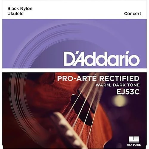 DADDARIO EJ53C UKULELE TEL SETİ, HAWAIAN / CONCERT, BLACK NYLON, ürün görseli 1