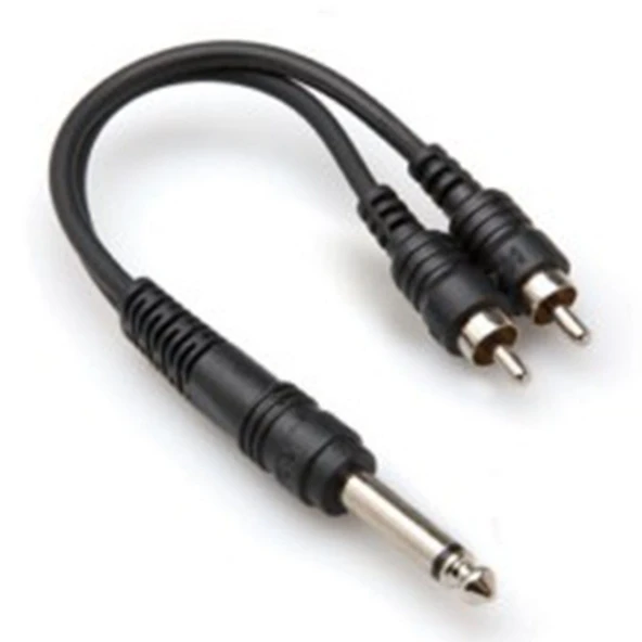 Hosa 1/4' TS (M) - Dual RCA (M) Y-Kablo (YPR-124) 1/4" TS (Erkek) <-> Dual RCA (Erkek) Y-kablo YPR-124 ürün görseli 1