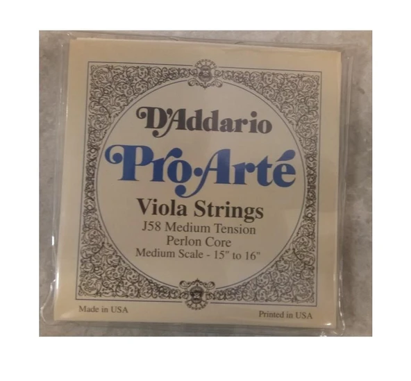 DADDARIO J58 VİOLA TEL SETİ, PRO-ARTE, SCALE MEDIUM, MEDIUM TEN ürün görseli 1