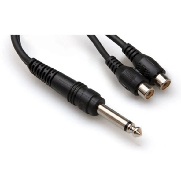 Hosa 1/4' TS (M) - Dual RCA (F) Y-Kablo (YPR-103) 1/4" TS (Erkek) <-> Dual RCA (Dişi) Y-kablo YPR-103 ürün görseli 1