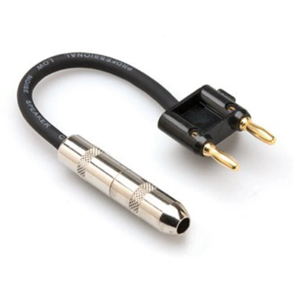 Hosa 1/4'' TS (F) - Dual Banana Hoparlör Adaptörü (BNP-116-BK) 1/4" TS (Dişi) <-> Dual Bananahoparlör adaptörü BNP-116-BK ürün görseli 1
