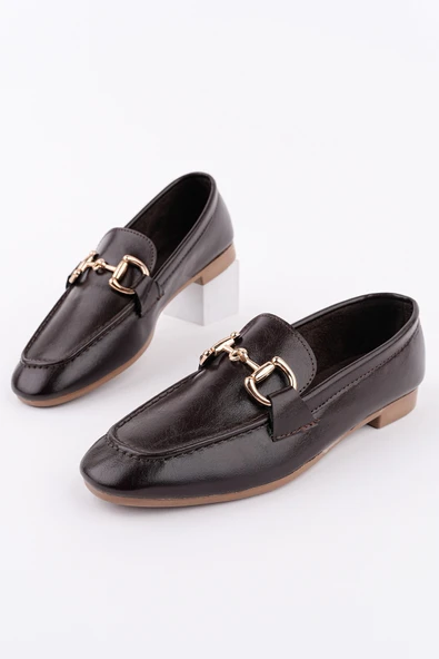 Muggo STRİDE Metal Tokalı Kadın Günlük Loafer Ayakkabı ürün görseli 1