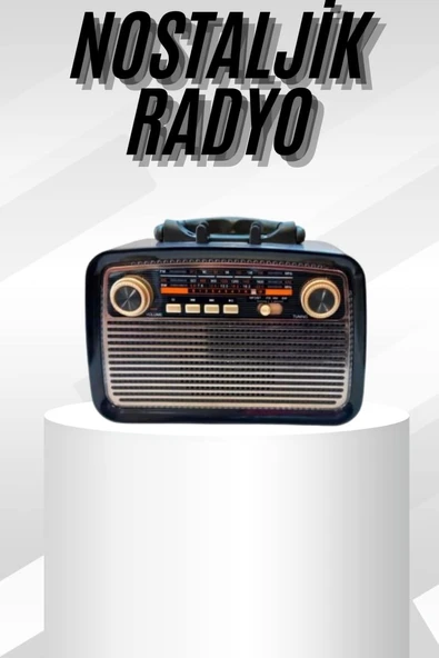 Müzik Kutusu Bluetooth Bağlantılı El Fenerli Nostaljik Tasarım Radyo ürün görseli 1
