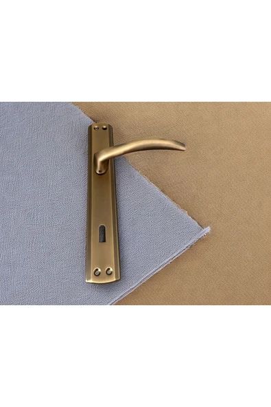Trim Mat Antik Sarı Aynalı Oda Kapı Kolu 1 Takım Şık Ve Dayanıklı ürün görseli 1
