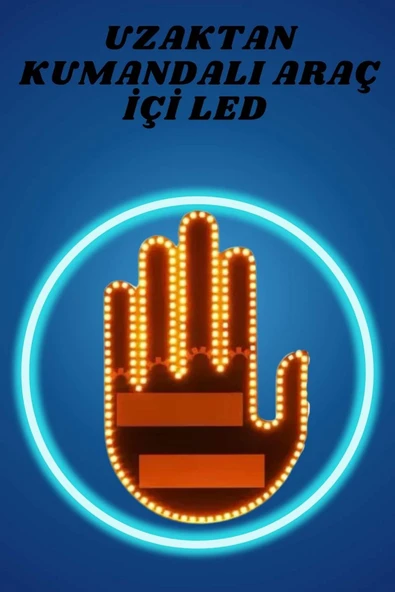 Pilli Led Işık Araç Camı İçin Uzaktan Kumandalı El Simgesi ürün görseli 1