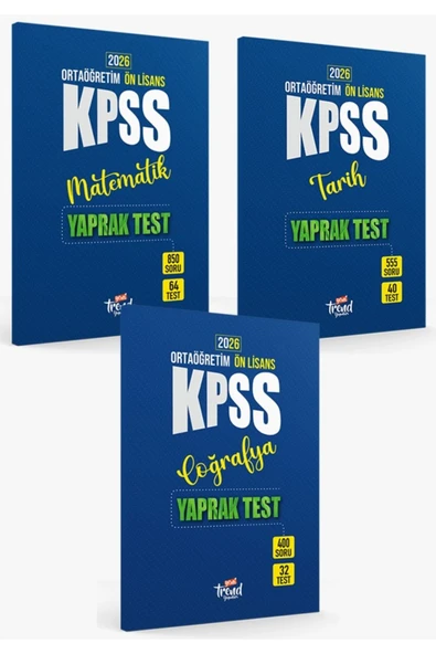 2026 Kpss Lise Önlisans Gygk Matematik, Çoğrafya, Tarih 3 lü Yaprak Test Seti ürün görseli 1