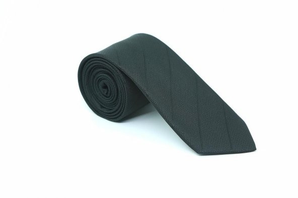 Brianze Siyah Çizgili Kravat Mendil Set - Resim 3