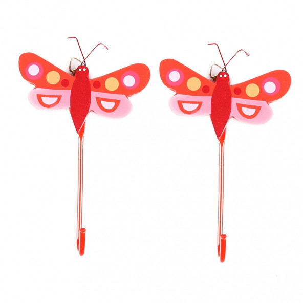 82004-2 AHŞAP 2 Lİ ASKI KELEBEK ŞEKİLLİ 12X7X0,3CM ürün görseli 1