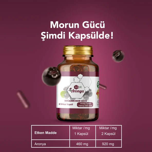 Mor Aronya Bitkisel Kapsül 60 Adet - Resim 4