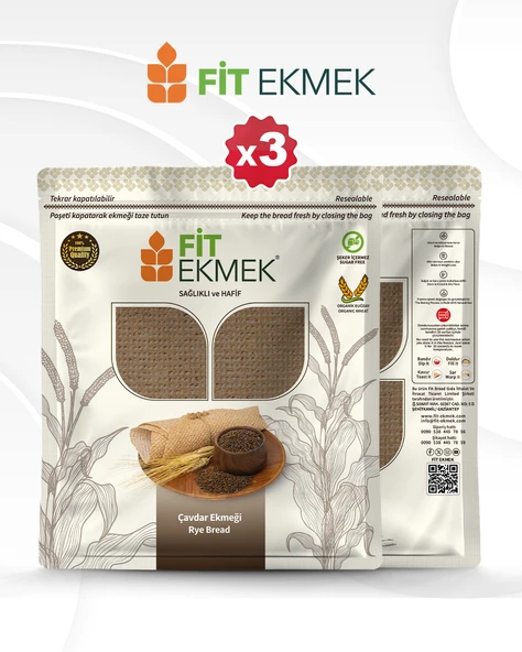 fit 3'lü Çavdar Lavaş Ekmeği 300gr ürün görseli 1