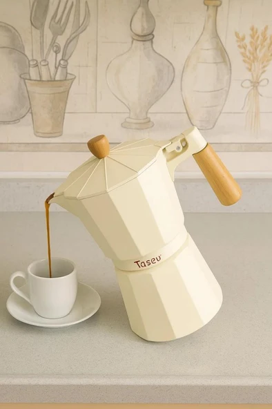 Bambum Garen - Moka Pot 9 Fincan Bej ürün görseli 1