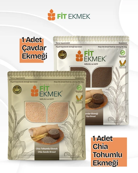 fit Çavdar Lavaş Ekmeği 300gr ve Chia Tohumlu Lavaş Ekmeği 300gr ürün görseli 1