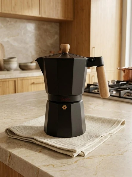 Bambum Garen - Moka Pot 9 Fincan Siyah ürün görseli 1