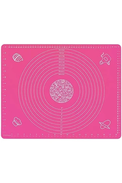 Silikon 40×50 Ölçülü Kaymaz Hamur Açma Yoğurma Matı Altlığı Pembe ürün görseli 1