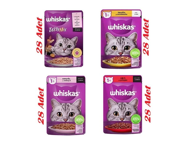 Whiskas Pouch Sos İçinde Yetişkin Kedi Konservesi 85gr*112 Adet Karışık Mega Set ürün görseli 1