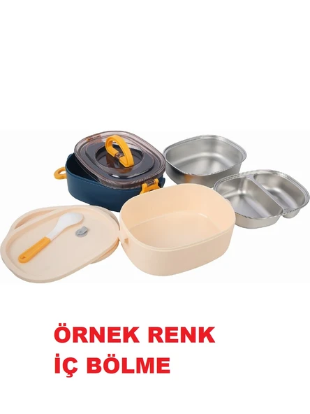 Fixpoint Çelik Beslenme Kabı Iki Katlı 1900ML Sarı - Resim 2