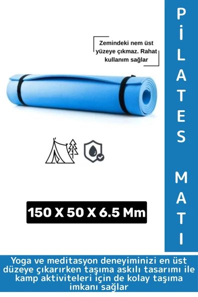 Taşıma Askılı Konforlu Su Geçirmez Kaymaz Pilates Aerobik Fitness Çadır Zemin Yer Minderi Kamp Matı ürün görseli 1