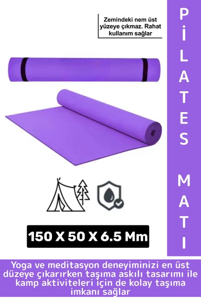 Taşıma Askılı Konforlu Su Geçirmez Kaymaz Pilates Aerobik Fitness Çadır Zemin Yer Minderi Kamp Matı ürün görseli 1