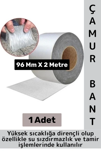 Ultra Güçlü Su Geçirmez Isıya Dayanıklı Alüminyum Folyo İzolasyon Tamirat 96 Mm X 2 Metre Çamur Bant ürün görseli 1