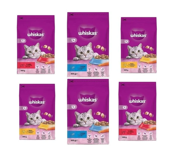 Whiskas 300 Gr Karışık Kedi Maması 6lı Set ürün görseli 1