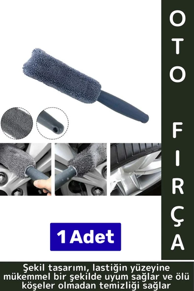 Ergonomik Yüksek Kaliteli Elastik Kolay Temizlenir Mikrofiber Otomobil Lastik Jant Temizleme Fırçası ürün görseli 1