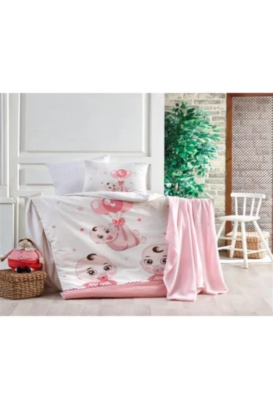 Tek Kişilik Ranforce Bebek Nevresim Takımı Babies Pink ürün görseli 1