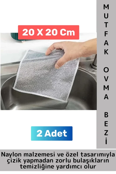Premium Çizmez Mutfak Tezgah Fayans Yağ Kir Temizleyici Kolay Temizlenir Tencere Tava Ovma Bezi 2 Ad ürün görseli 1