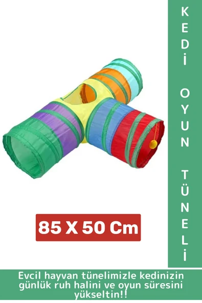 Premium Kedi Köpek Eğlenceli Oyuncak Sağlıklı Kokusuz Bağımsız Oyun Evcil Hayvan Tüneli 85 X 50 Cm ürün görseli 1
