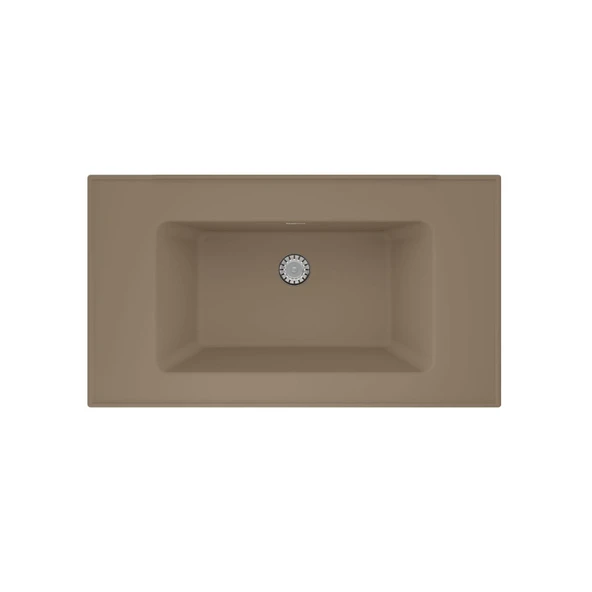 Real Stone ZENITH 80 Etajerli Cappuccino Granit Banyo Lavabosu 80x45 ürün görseli 1