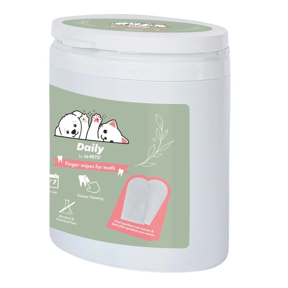 M-PETS DAİLY KEDİ ve KÖPEK DİŞ TEMİZLİĞİ PARMAK PEDİ 50Lİ ürün görseli 1