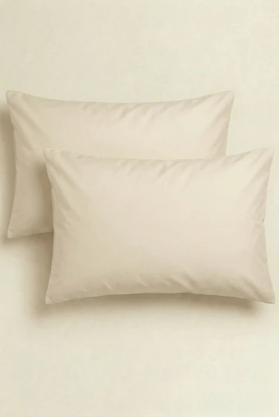 Camelia 2'li Bej Yastık Kılıfı – 50x70 Cm, %100 Pamuk ürün görseli 1