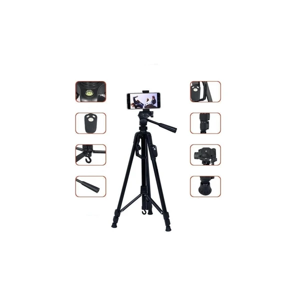 8830 Profesyonel 1.2 m Su Terazili Kumandalı Tripod ürün görseli 1