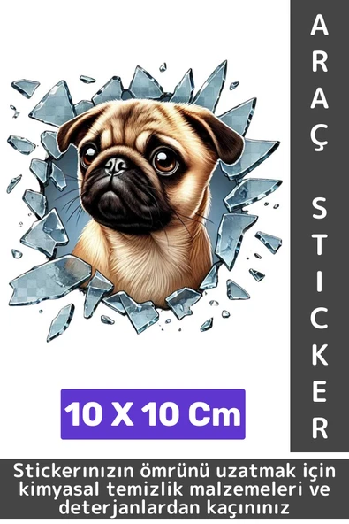 Özel Tasarım Araç Dış Modifiye Eğlenceli Yaratıcı Şık 3D Evcil Hayvan Kedi Köpek Sticker 10 X 10 Cm ürün görseli 1