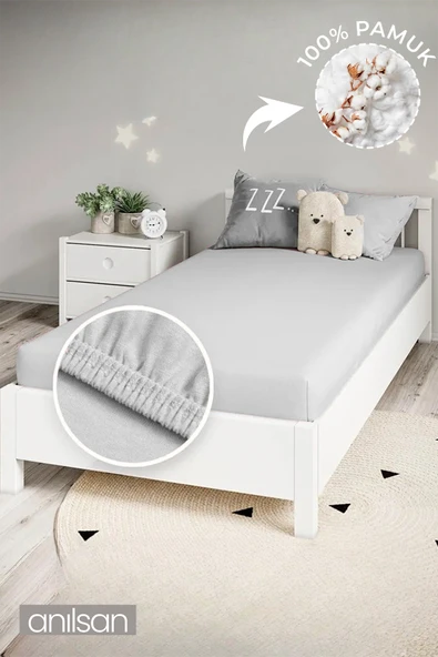 Sasha Bebek Lastikli Çarşaf Seti 70x140 - Beyaz %100 Pamuk ürün görseli 1