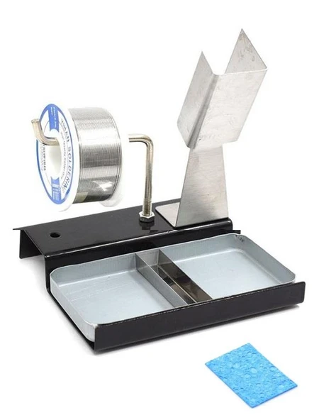 Havya Sehpası - Havya Standı Metal Lehim Makara Tutuculu 103x110 mm Süngerli tabanca havya için uygu ürün görseli 1
