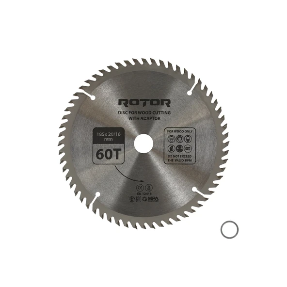 Ahşap kesme diski ROTOR 185*20/16 adaptörlü 60T ürün görseli 1
