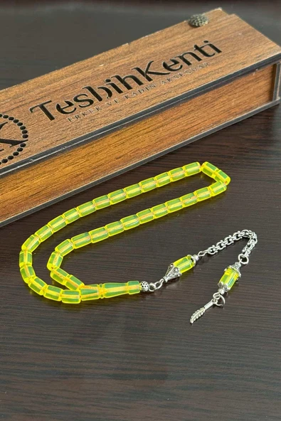 Günlük Kullanım Boy Açık Sarı Uçak Camı Tesbih - Resim 2