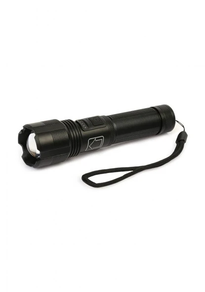 PeakStar PS-1600 Süper Parlak LED Zoomlu 5 Mod Su Geçirmez Profesyonel Şarjlı El Feneri ürün görseli 1