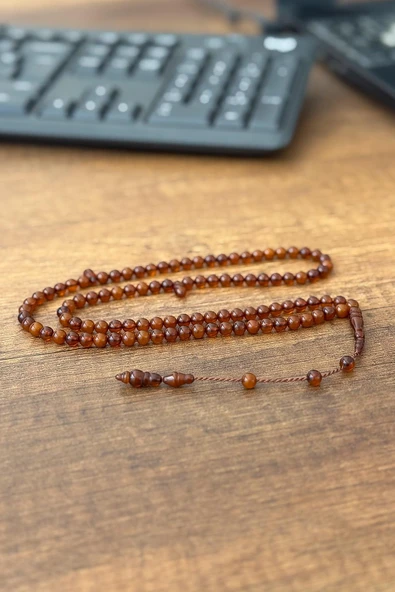 Güzel Çekimli Cep Boy Kahverengi 99'luk Namaz Tesbihi ürün görseli 1
