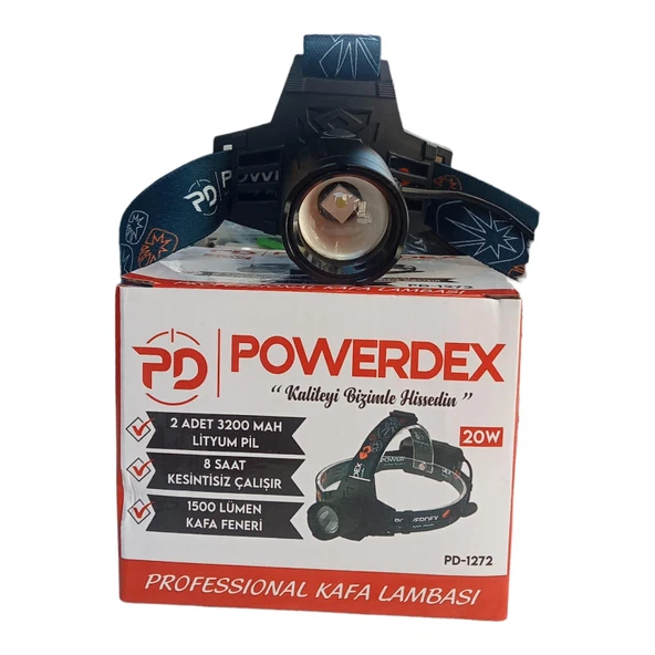 Powerdex PD-1272 1500 Lümen 20w Profesyonel Kafa Feneri ürün görseli 1