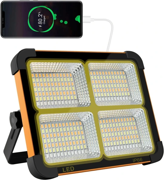 Powerdex PD-6060 LED Güneş Enerjili Şarj Edilebilir Çalışma Lambası 100W ürün görseli 1