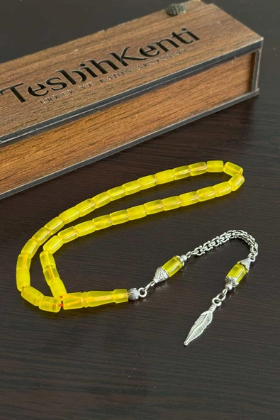 Günlük Kullanım Boy Hareli Sarı Renk Uçak Camı Tesbih ürün görseli 1