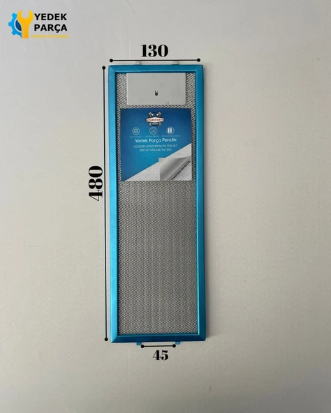 En 130mm Boy 483mm Arka Tırnak Arası 45mm Aspratör Filtresi ürün görseli 1