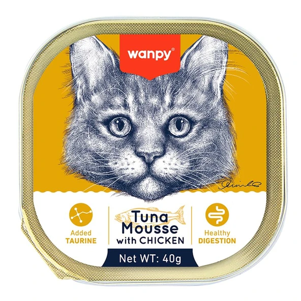 Wanpy Ton Balıklı Ve Tavuklu Alutray Kedi Yaş Maması 40 Gr ürün görseli 1